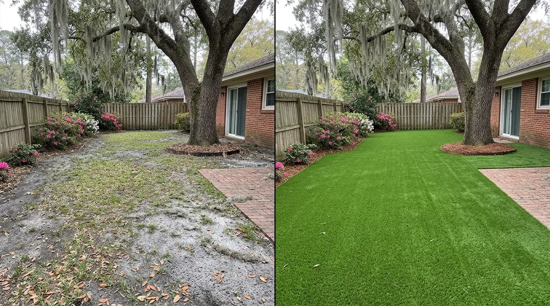Result artificial grass installation in Savannah - Savannah Artificial Grass Installation